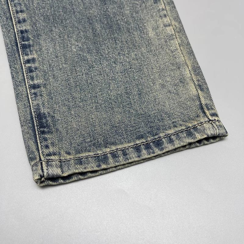 Jeans Rotos Lavados Retro para Hombre Tendencia Sueltos Estampados Rectos