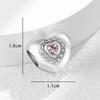 925 Silver Pink Heart Charm Pendant For Women Jewelry Making Luxury Gift Fit Bracelet Necklace Party