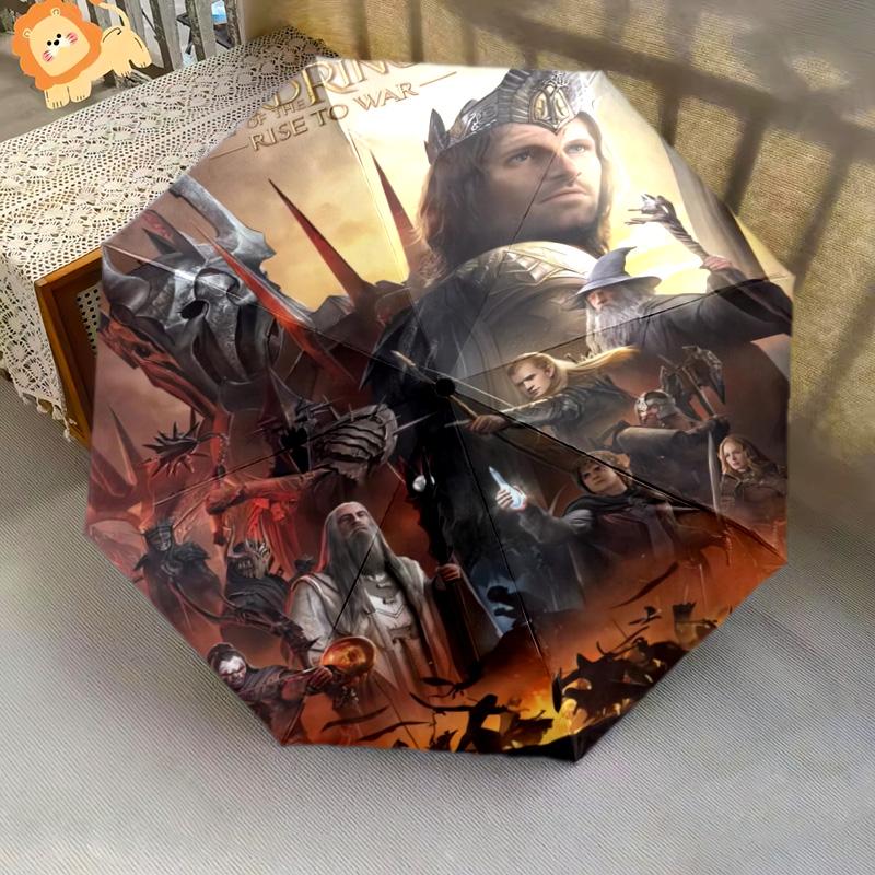 Fantasy Epic: Lord Rings Folding umbrella 8 paraphenoid bones Suitable for all seasons Umbrella outdoor travel