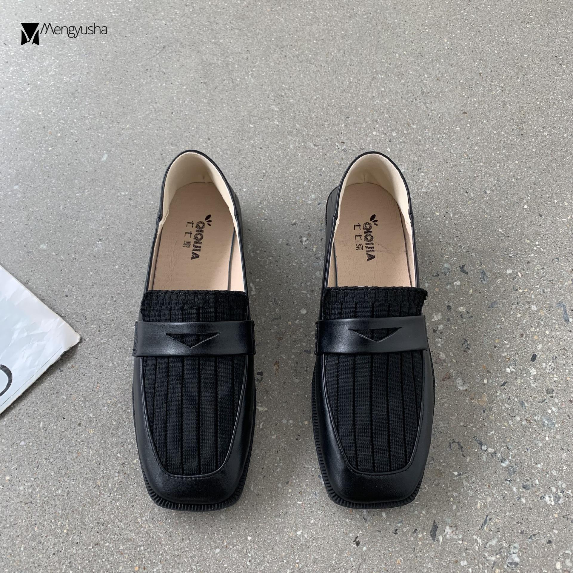 Модные лоскутные плетеные маленькие кожаные туфли женские вязаные кроссовки неглубокие — фото 4