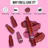 SUGAR POP 4 in 1 Lip Twist Stackable Satin Matte Lipstick Travel Friendly Multi Use Makeup Set 6.4g Bare Perfection