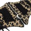 Leopard Print Cummerbund Moon Zipper Pendant Waistband Retro Wide Waist Belt  Party Accessory