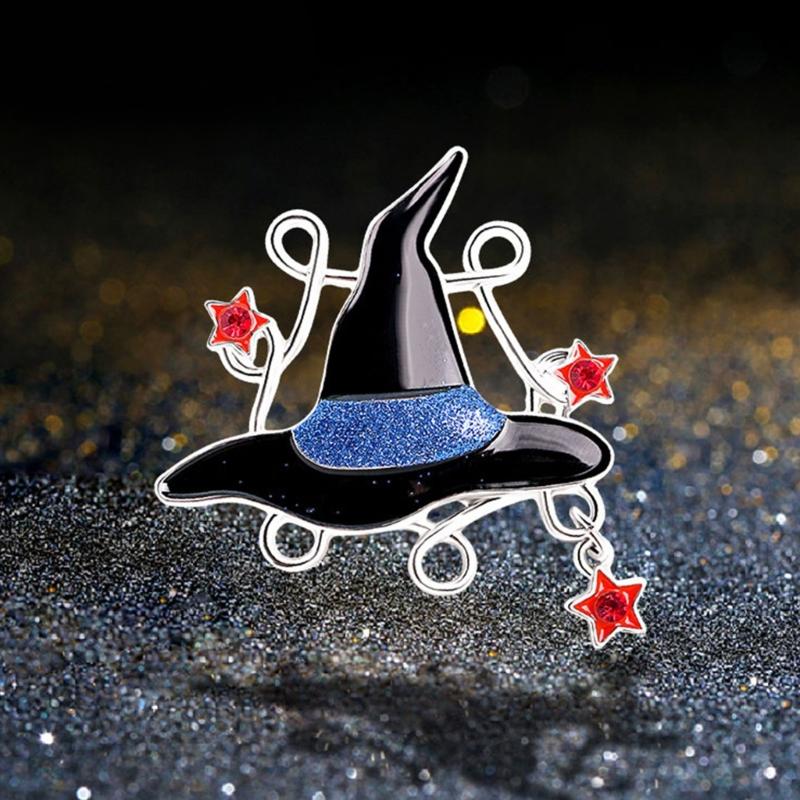 Stylový Halloweenský Odznak Přízraku Módní Halloweenský Odznak Přízrak Koště Dýně Brož Špendlík pro Mladistvé Doplňky