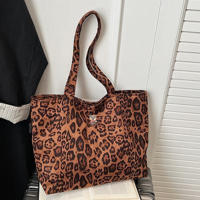 Large Capacity Leopard Print Fashion Shoulder Bag Women's Autumn New Simple Personalized Tote Bag Shopping Bag Travel