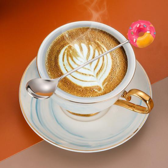 Long Handle Stainless Steel Coffee Stirring Cartoon Dessert Spoons Creative Spoon Rust-Proof Teaspoons