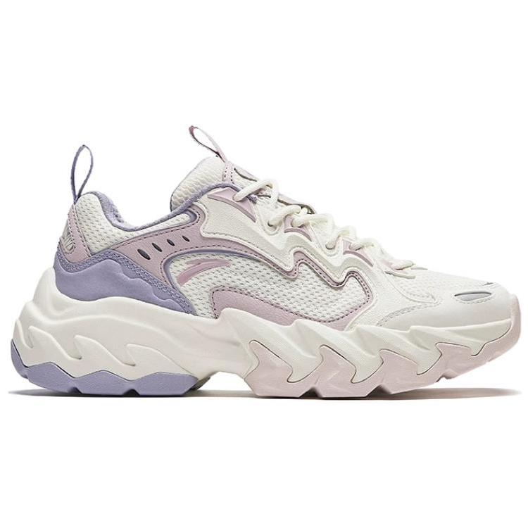 Anta Panshi Trendy Comfortable Non-Slip Wear-Resistant Low-Top Casual Shoes Women Sneaker White Pink Purple 122448865-1