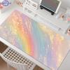 Regenbogen-Farbverlauf Glitzer-Textur Traumhaftes Mauspade Anti-Rutsch-Gummikante Verriegelt Verdickt Laptop Gaming Schreibtischmatte