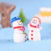 Cute Resin Christmas Scene Decoration Couple Playing With Snow For Potted Plant Decor