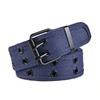 Men and women double-breasted belt double-hole middle-aged and young men's tooling trend punk pink buckle belt