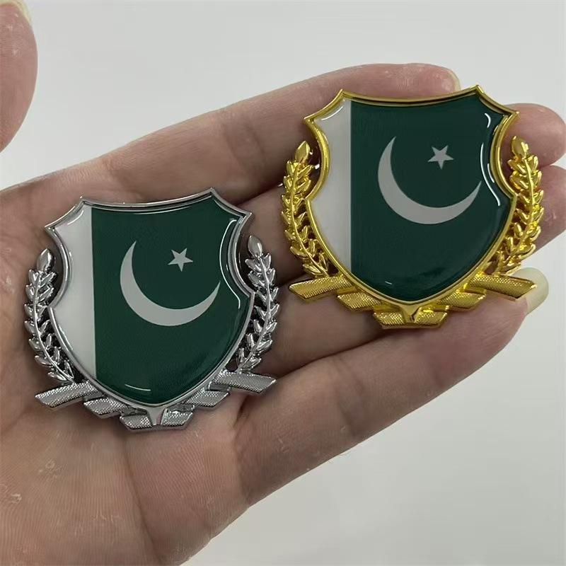 Car sticker national flag metal Pakistan car sticker side mark personalized 3D car emblem decorative sticker scratch cover