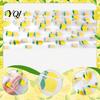Elegant Event Table Liners Sheer Tulle Runner, Strawberry Cherry Lemon Pattern, Summer Seasonal Fruit Runner Overlay, for Birthday Party Wedding Decor