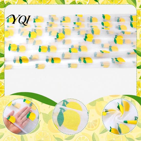 Elegant Event Table Liners Sheer Tulle Runner, Strawberry Cherry Lemon Pattern, Summer Seasonal Fruit Runner Overlay, for Birthday Party Wedding Decor