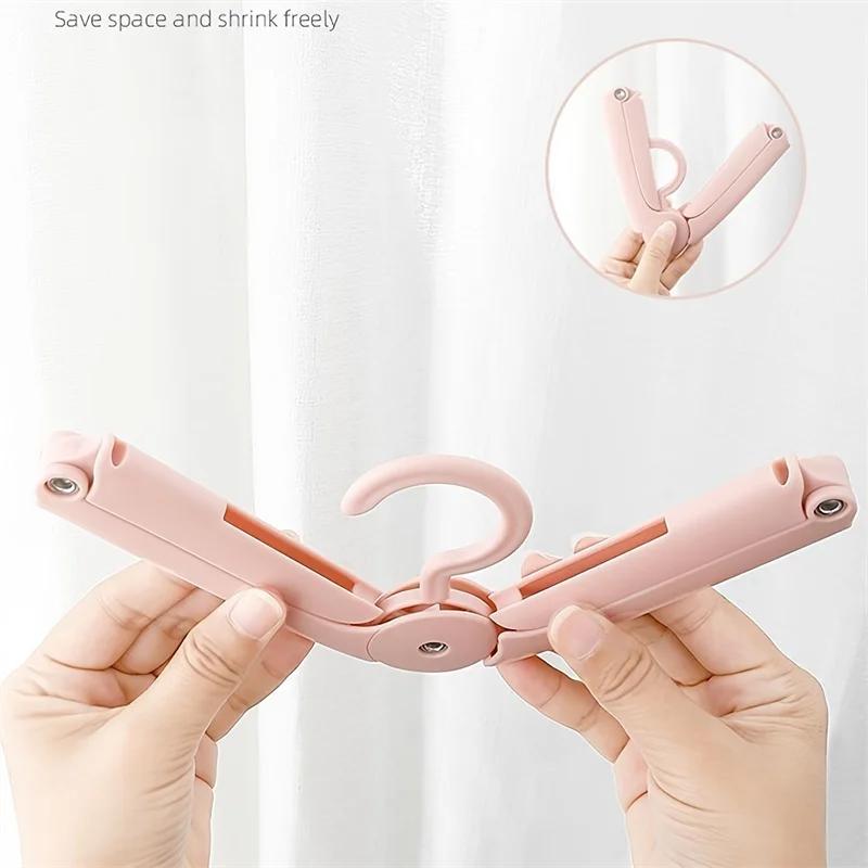 Folding Clothes Hanger, Portable Hanging Clothes Hanger, Travel Multi-functional Clothes Drying Rack, Home Clothes Hanger Clip