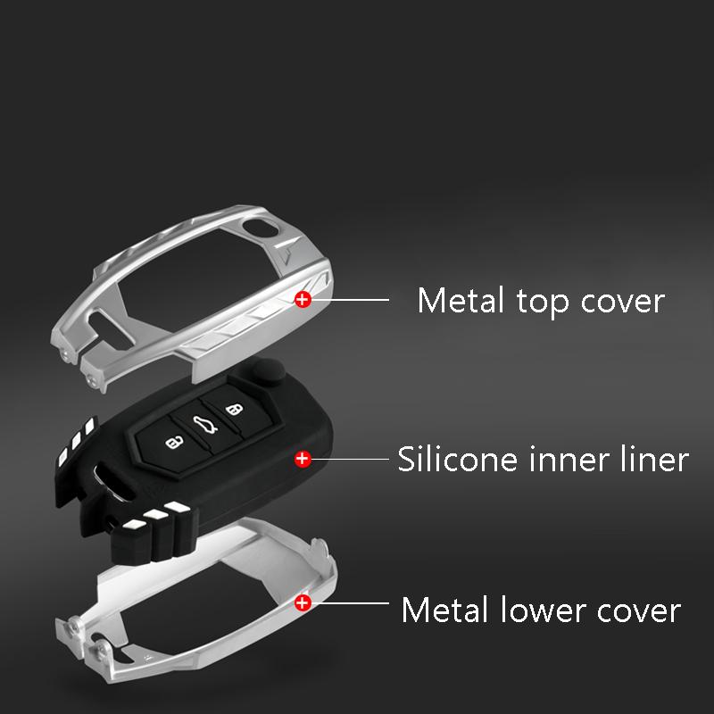 Zinc Alloy Car Flip Key Case Cover Shell Fob For Baojun 560 Rs-5 530 630 310 E100 310W 510 730 360 Holder Keyless Accessories