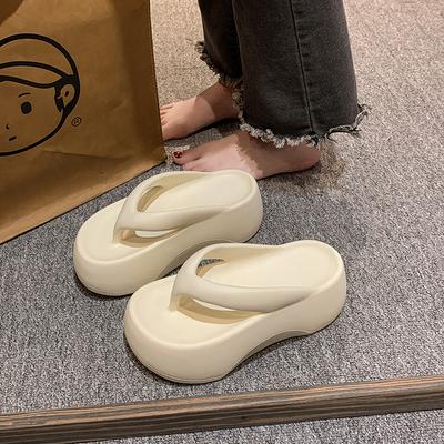 Damen-Flip-Flops Lässiger koreanischer Stil Plateau-Sandalen bequem rutschfest Damen-Strandschuhe EVA weich besohlt Damen-Slipper
