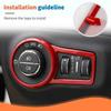 JeCar Headlight Switch Panel Trim Red Interior Accessories for Jeep Compass 2017-2020