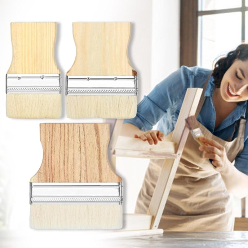 Professional 3/4/5 Inch Large Area Paint Brushes multifunction Flat Paint Brush Set Wool Bristles for Smooth Application