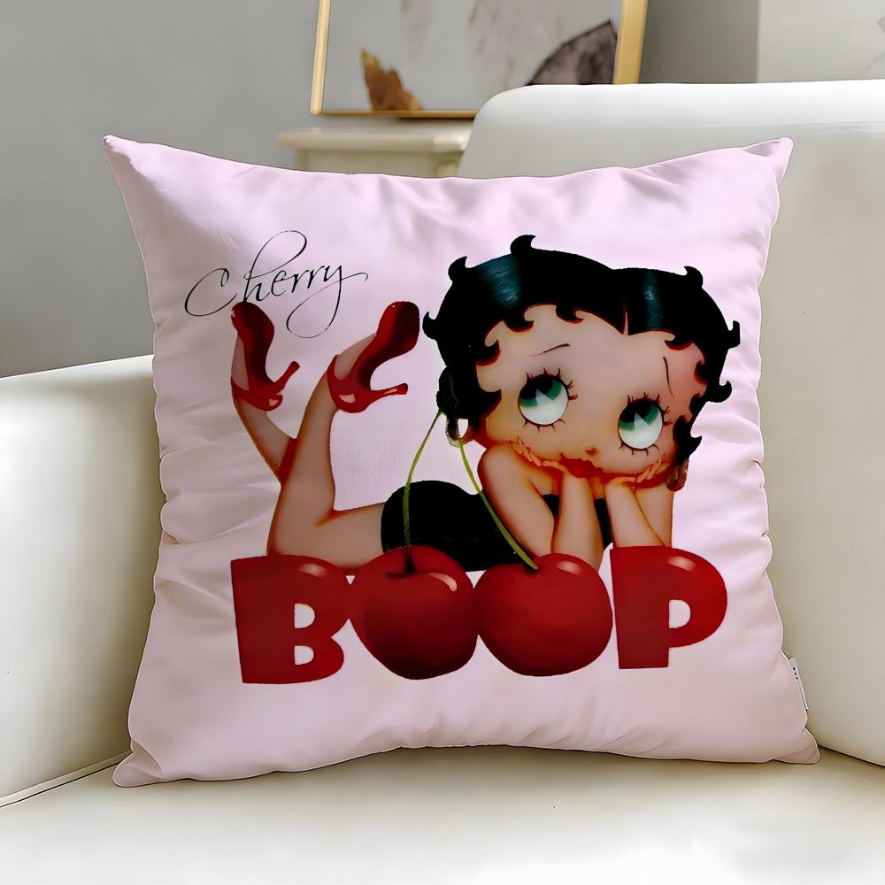 classic cartoon character Betty Boop Cushion Cover Soft EasyWash Pillow Case Versatile for Couch Bed Travel and Office