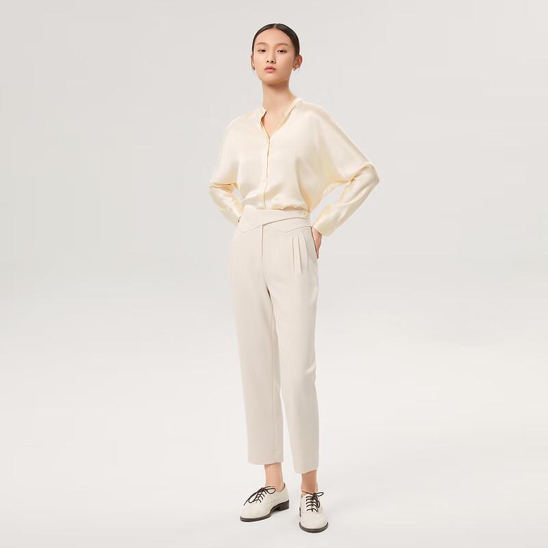 OVVOVV Triacetate High-Waist Pleated Draped Pants