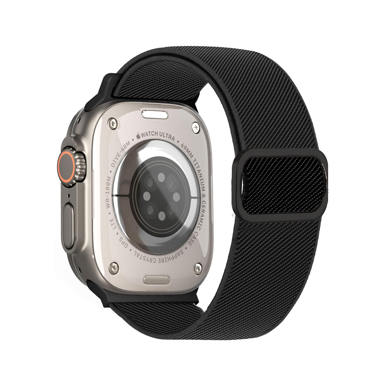 

Nylon Loop For Apple Watch ultra 2 Band 40mm 44mm 45mm 49mm 41mm 42mm 46mm Scrunchie bracelet iwatch Series 10 9 6 7 8 se strap 38 40 41mm чёрный