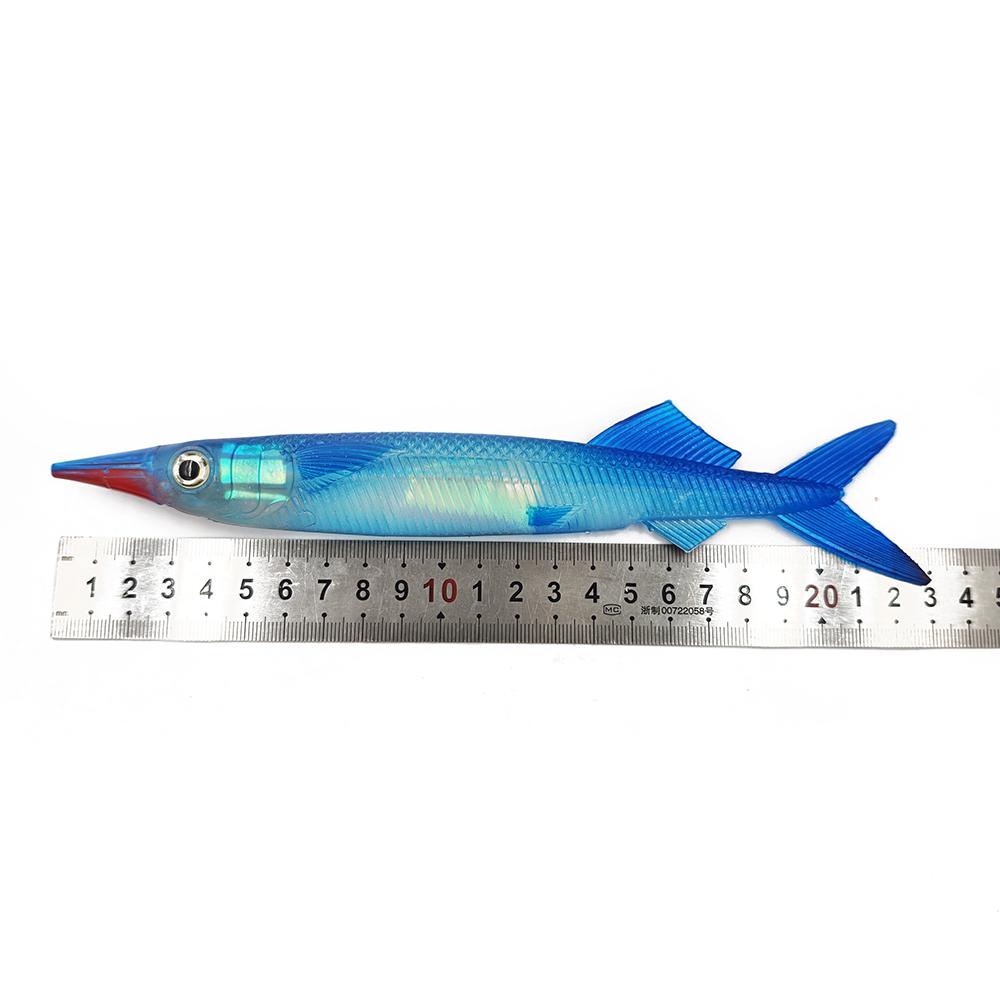 Ready Stock Weiyu High Quality 25cm 3D Lifelike Eyes Garfish Lure Worm Bait Swim Bait Fishing Soft Body Fishing Lure
