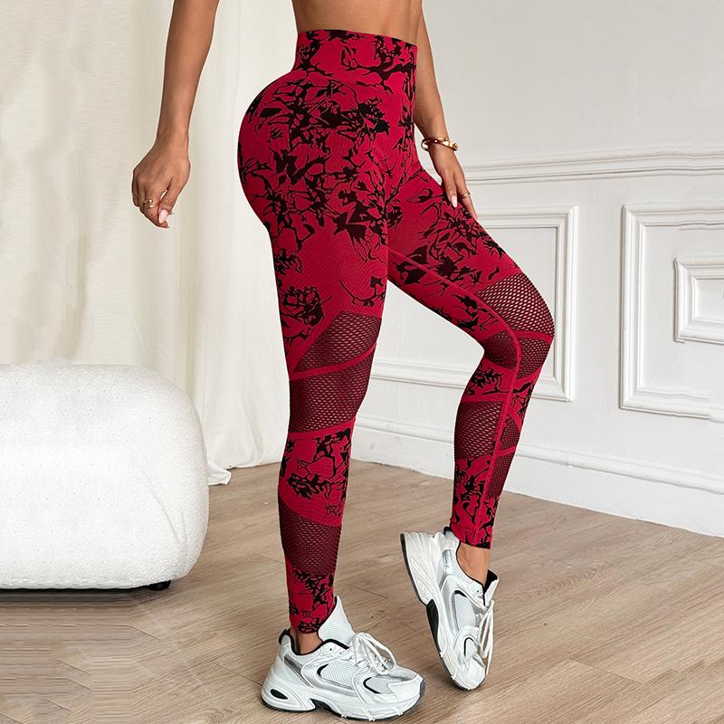 New Seamless Tie-Dye Yoga Leggings High Waisted High Elastic Base Layer Bodyshaping Pants For Gym Fashion Women