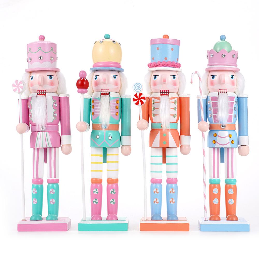 30CM Nutcracker soldier puppet candy series combination wooden craft Christmas tree pendant family festival decoration gift