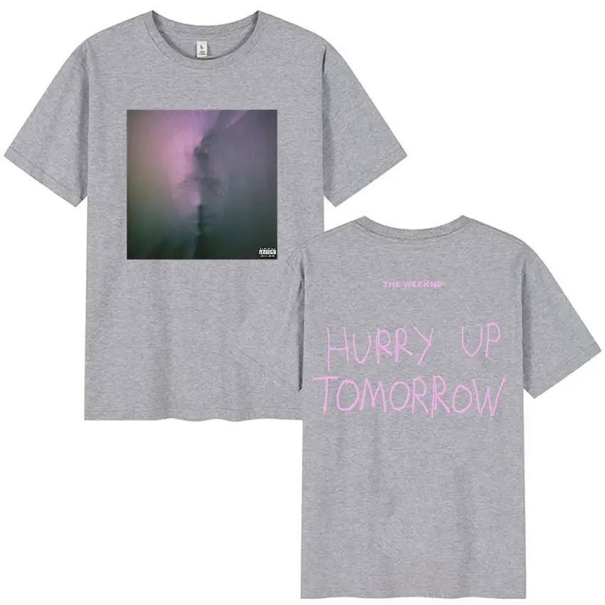 Rapper The Weeknd Beeil dich Morgen Tour Album Grafik T-Shirt Herren Vintage Trendy Übergroß 100% Baumwolle Gothic T-Shirt