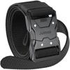 JUKMO Men's Quick Release Tactical Military Belt, Black (Size M - Waist Length 91cm-105cm (Total Length 125cm))