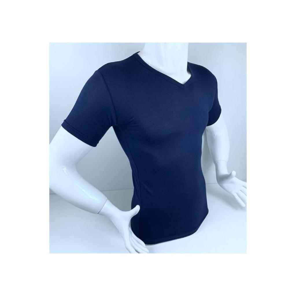 0132 Wilusa Tricou simplu cu decolteu în V pentru bărbați