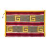 GUCCI Fabric With Leather Clutch Womens Yellow Red