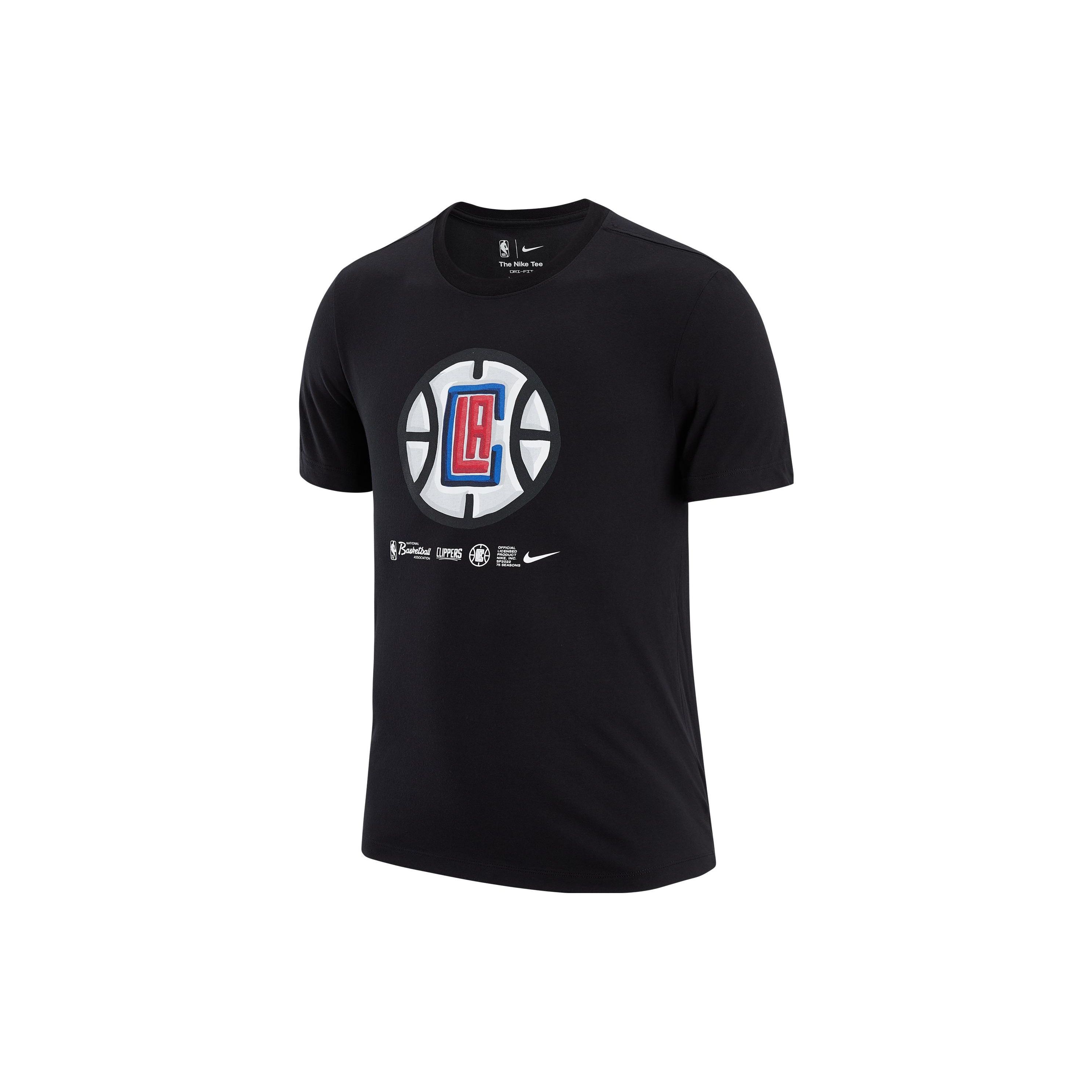 

Мужская футболка с короткими рукавами и круглым вырезом Nike Los Angeles Clippers с буквенным геометрическим узором, черные DH6791-010