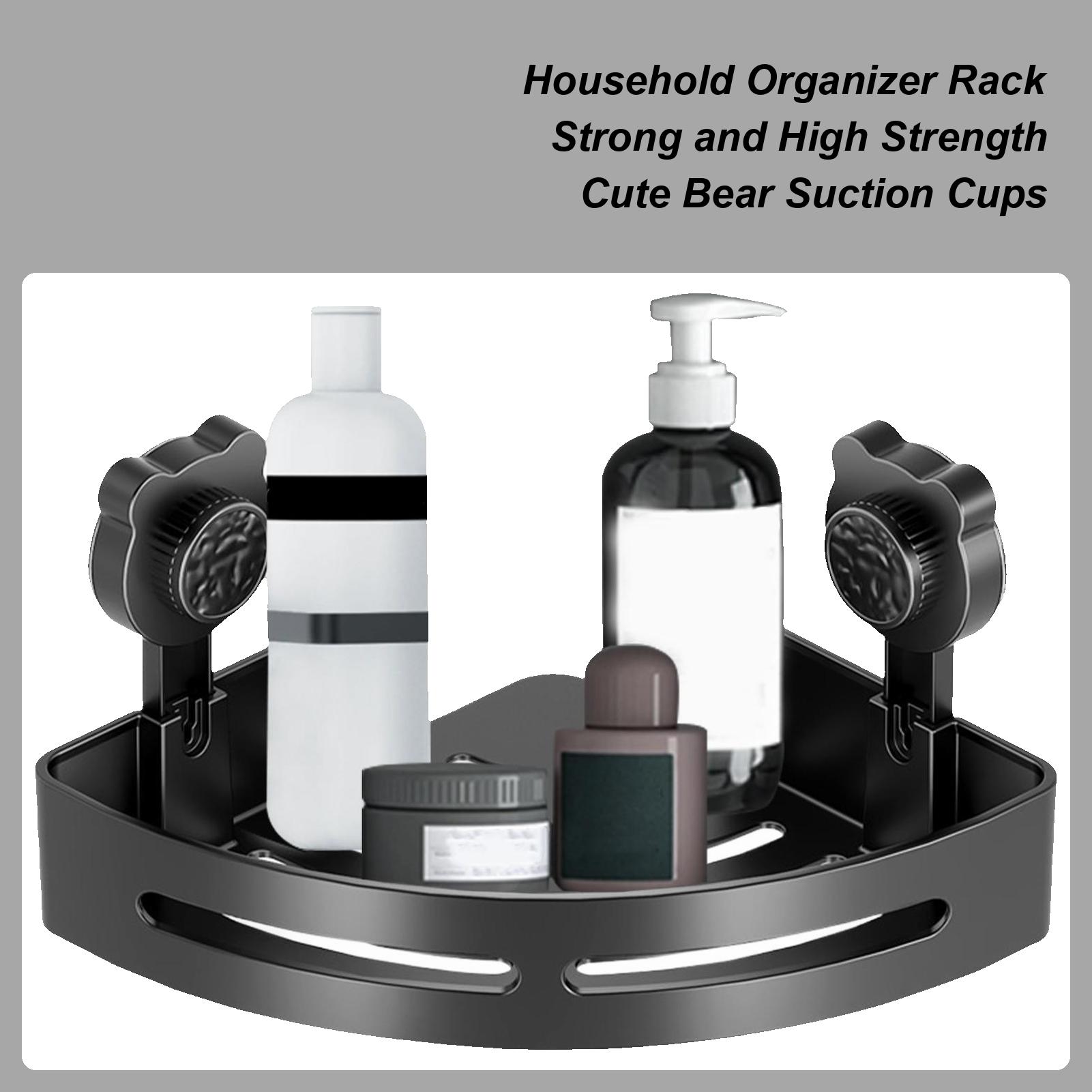 

Cute Bear Suction Cup Tripod Wall-mounted Corner Storage Rack No Punching Holes Bathroom Suction Storage Shower Organizer CN