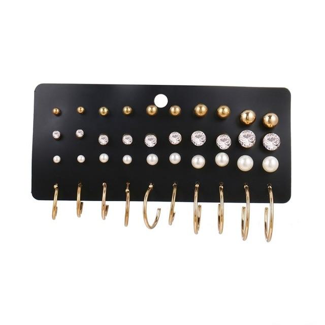 Women 'S Earrings Set Pearl Earrings For Fashionable Jewelry Women Bohemian Chic Style Geometric Crystalline Heart Stud EarringsFashion Stud
