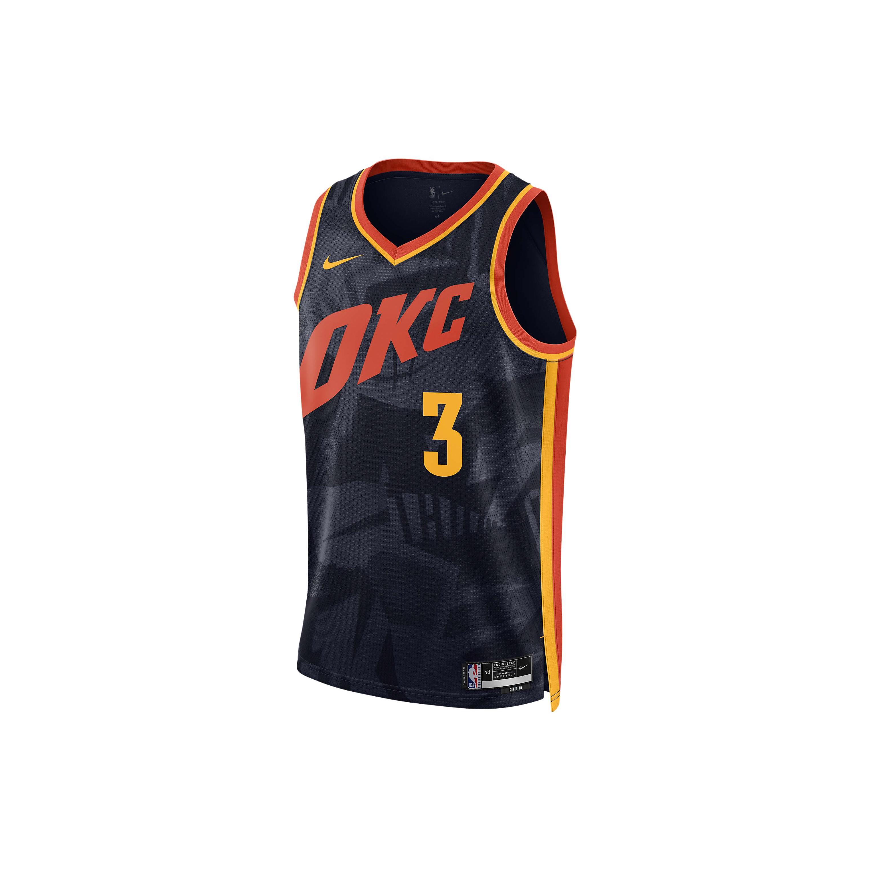 Баскетбольная форма Nike SW Fan Edition 2023/24, Oklahoma City Thunder, Джош Гидди Размер 3 Мужская Черная DX8513-420 XL