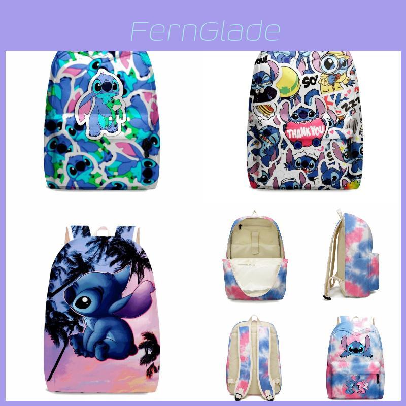 Cute Stitch Backpack For Kids With Zippered Compartments And Pockets