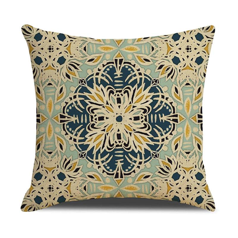 Retro Pattern Printed Cushion Pillow Cover Sofa Side Sleeping Household Products Linen Cushion Geometric Pattern