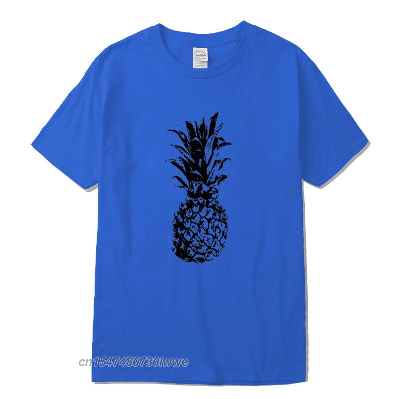 Cool Unisex Fashion Casual Top Quality 100 Cotton Loose Pineapple Printed T Shirt Casual Loose Cool Unisex T Shirt For Unisex