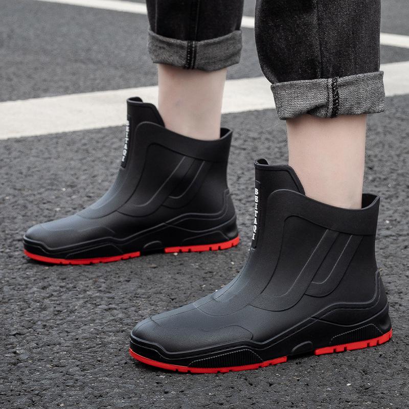 Korean-Style Waterproof Couple's Rain Boots - Anti-Slip, Short Tube Rubber Shoes