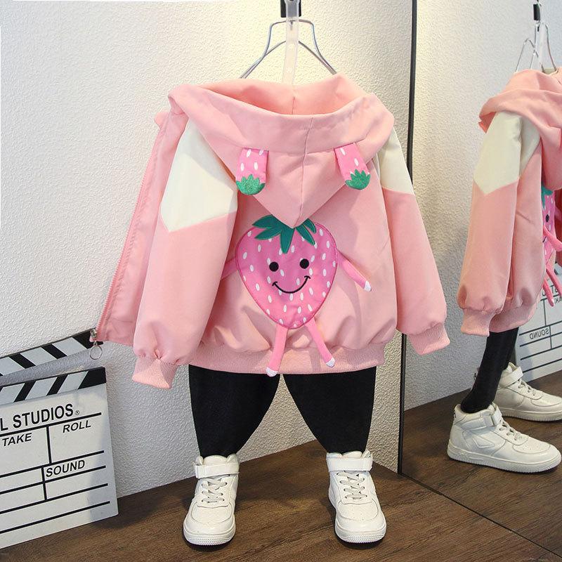 Loose Casual Hooded Rushing Coat Boys and Girls Jacket Spring Ball Thin Section of The Middle and Large Children Jacket Children's Outside