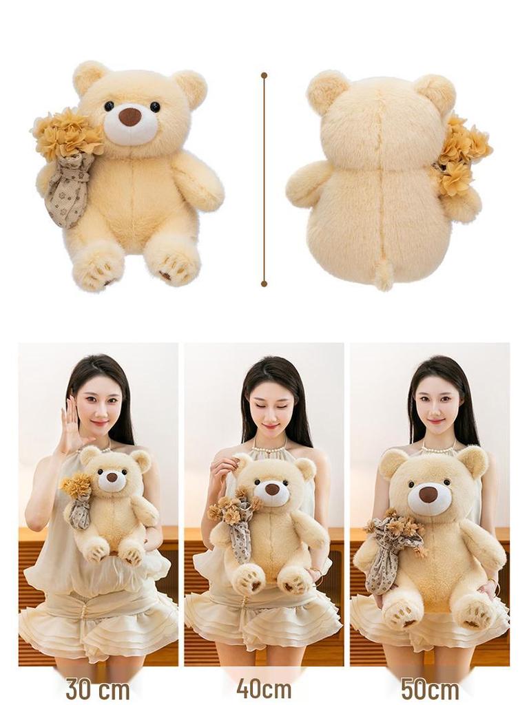 Cute Cartoon Hairband Teddy Bear Plush for Valentine's Confession Gift