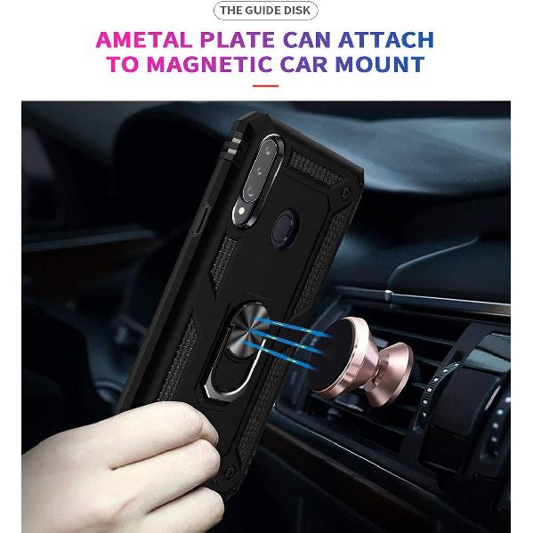 ADDIT A20s Case, Samsung Galaxy A20s Case Military Grade Protective Samsung A20s Cases Cover with Ring Car Mount Kickstand for Samsung Galaxy A20s -