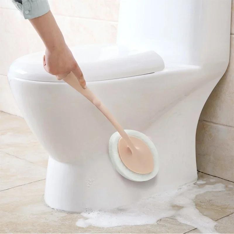 Portable Toilet Brush Multifunction Sponge 1pcs Long Handle Bathtub Floor Home Cleaning Bathroom Home Accessories Items Supplies