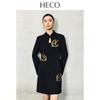 HECO New Chinese Style Embroidered Acetate Long-Sleeve Cheongsam Dress
