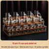Handun Gilded Baijiu Glass Decanter & Cup Set with Wood Rack