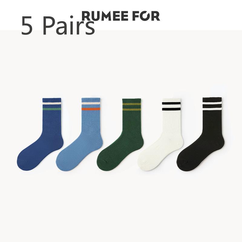 5 Pairs of Female Spring and Summer Trend Cartoon Tube Socks