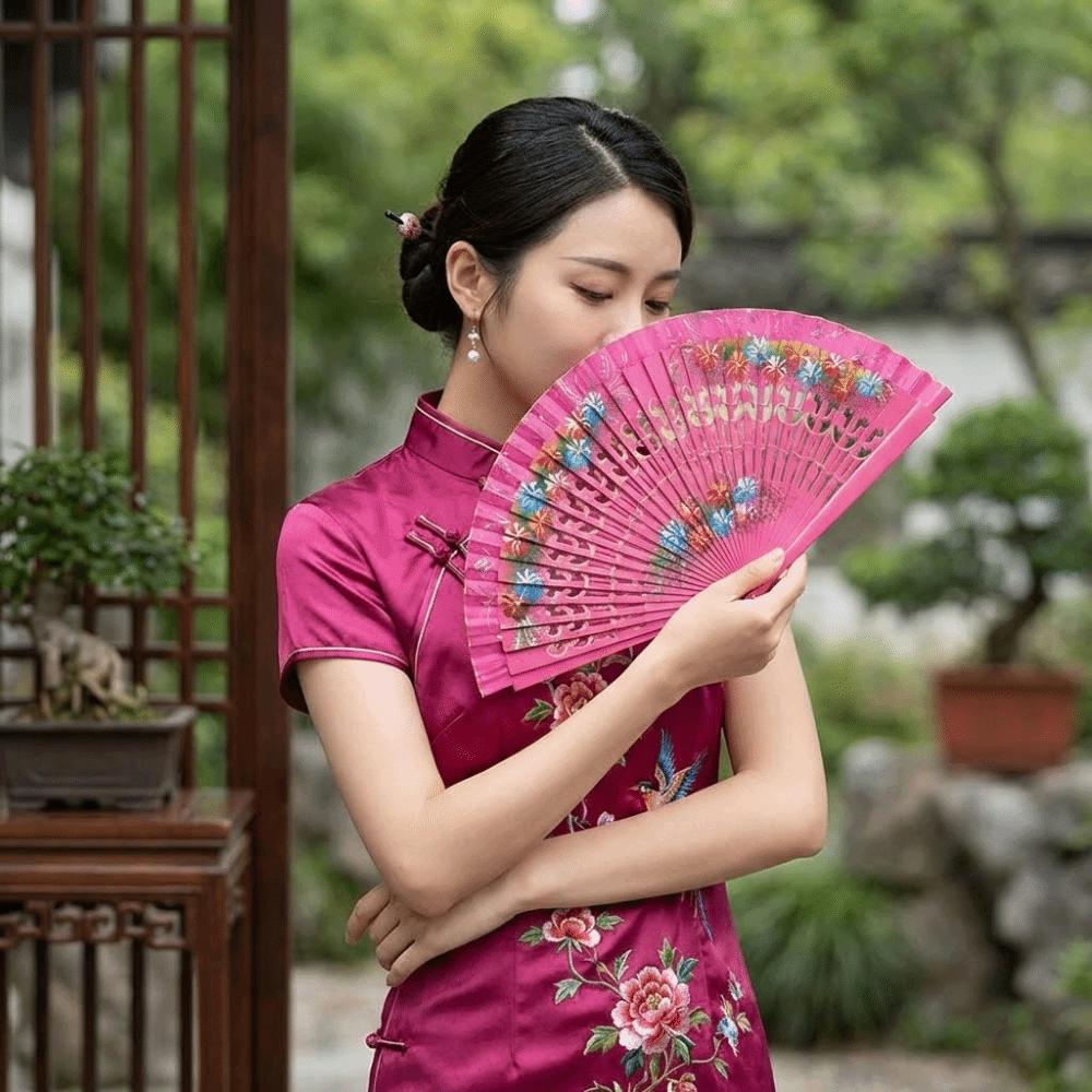 Colorful Folding Fan Classic Chinese Style Fan Hand Fan Handheld Fan For Dancing