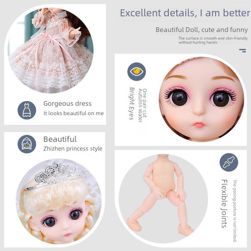 BJD 30cm Doll Set - Little Girl's Toy for Kindergarten Training & Birthday Gift