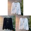 Simplicity Long Sleeved Top With Solid Color And Pleated Design For Spring Private Style