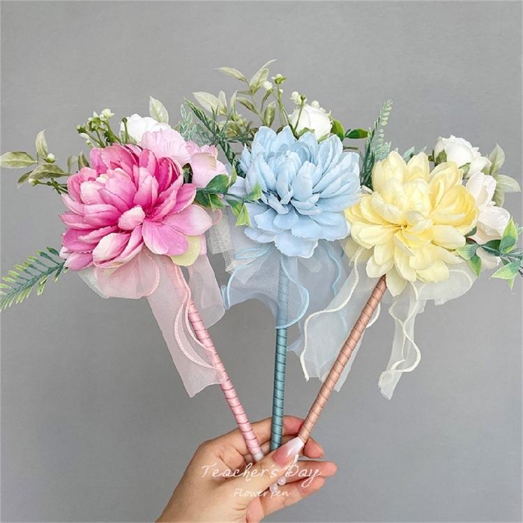Artificial Flower Pen Simulated Bouquet Writing Appreciation Present For Teachers Birthdays Thanksgiving Graduation Day